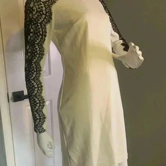 Phoebe Couture Sz 4Long Sleeve Round Neck Knee Length Dress. #167 - Picture 5 of 11